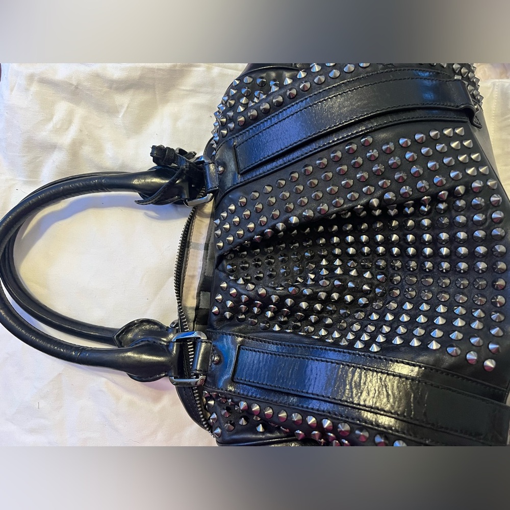 Burberry black leather Italian bag